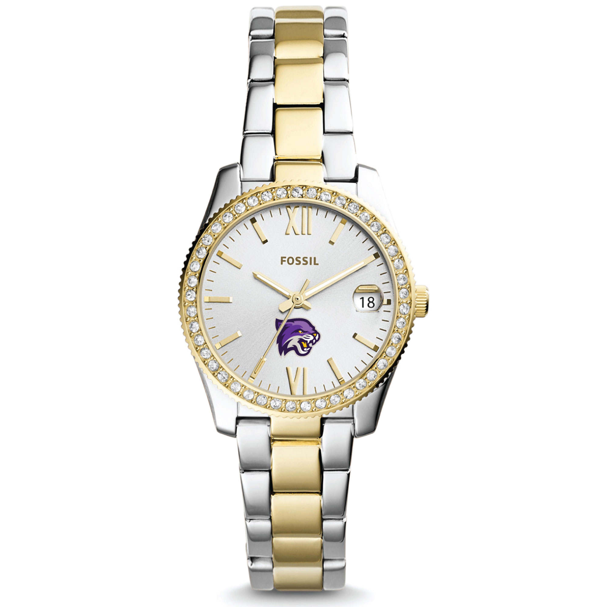 Women's Fossil  Silver/Gold Bethel Wildcats Scarlette Mini Two-Tone Stainless Steel Watch