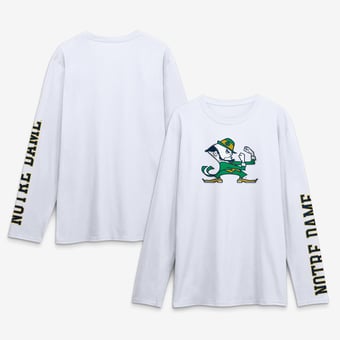 Men's Logo Athletic White Notre Dame Fighting Irish Primary Logo Long Sleeve T-Shirt