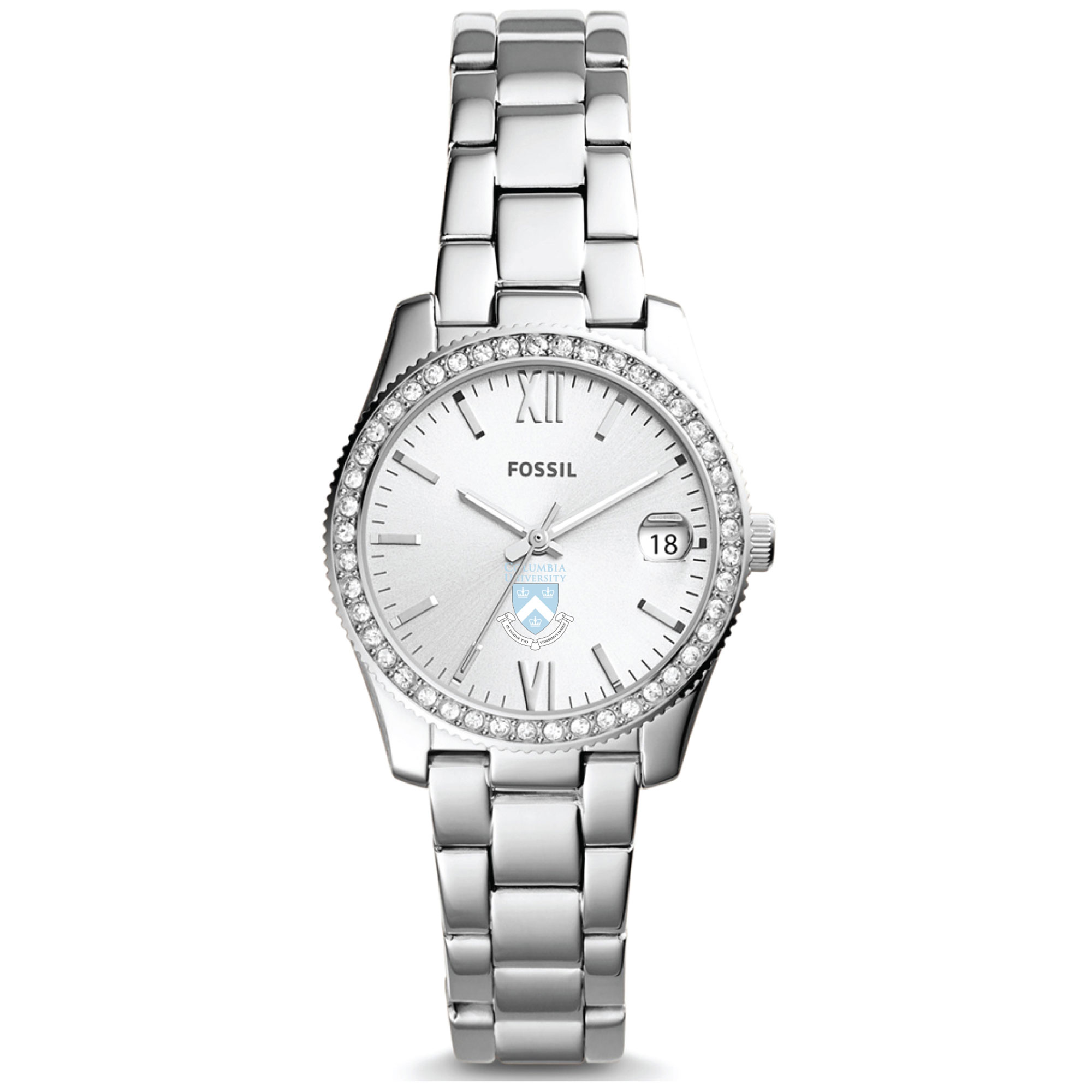 Women's Fossil  Silver Columbia University Scarlette Mini Three-Hand Date Watch