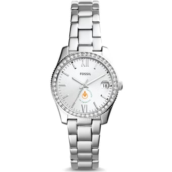 Women's Fossil  Silver Culinary Institute of America Steels Scarlette Mini Three-Hand Date Watch