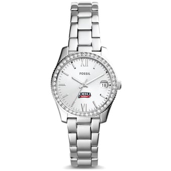 Women's Fossil  Silver Dallas Baptist Patriots Scarlette Mini Three-Hand Date Watch