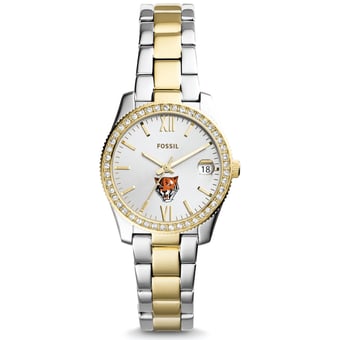 Women's Fossil  Silver/Gold Buffalo State Bengals Scarlette Mini Two-Tone Stainless Steel Watch