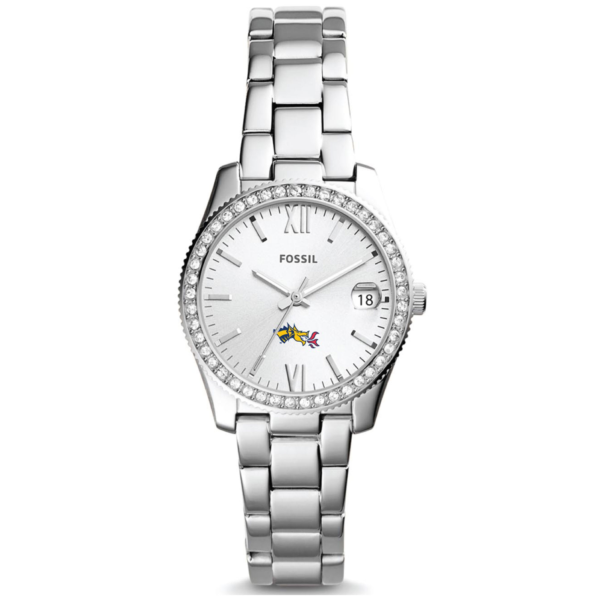 Women's Fossil  Silver Drexel Dragons Scarlette Mini Three-Hand Date Watch