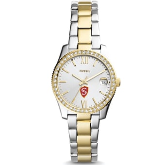 Women's Fossil  Silver/Gold Cal State Stanislaus Warriors Scarlette Mini Two-Tone Stainless Steel Watch