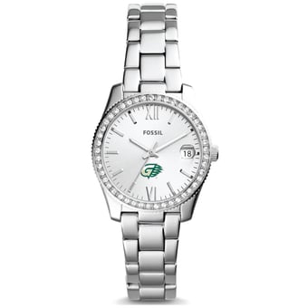 Women's Fossil  Silver Georgia Gwinnett Grizzlies Scarlette Mini Three-Hand Date Watch