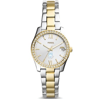 Women's Fossil  Silver/Gold Columbia University Scarlette Mini Two-Tone Stainless Steel Watch