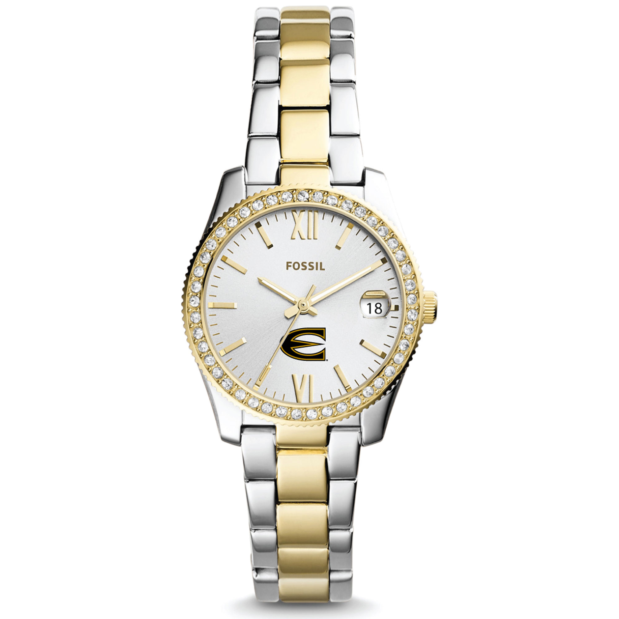 Women's Fossil  Silver/Gold Emporia State Hornets Scarlette Mini Two-Tone Stainless Steel Watch