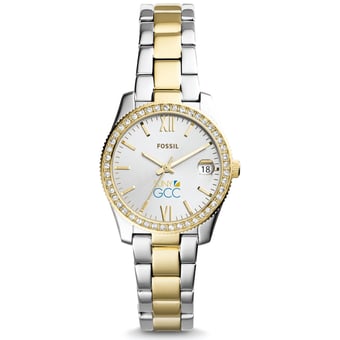 Women's Fossil  Silver/Gold SUNY Genesee Community College Scarlette Mini Two-Tone Stainless Steel Watch