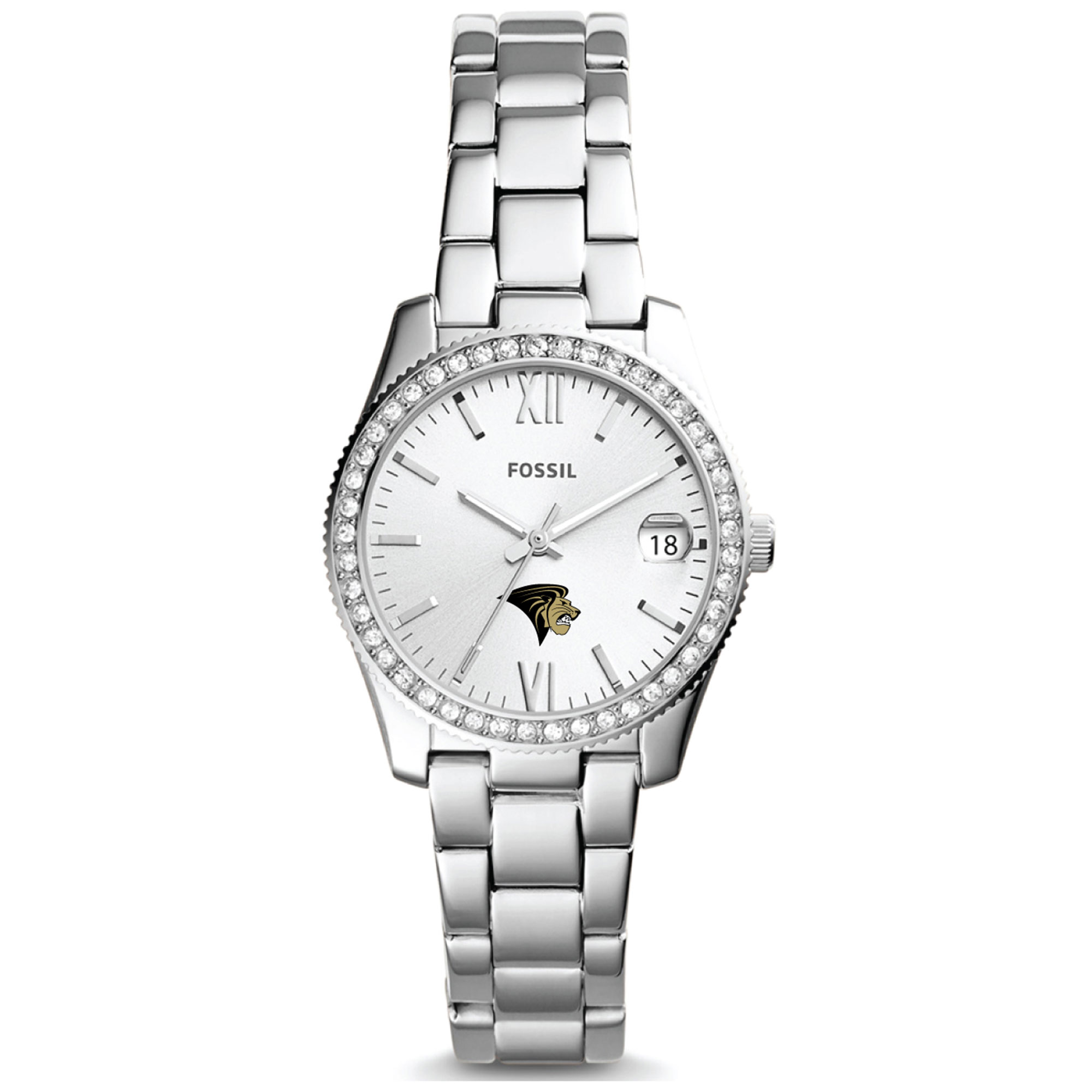 Women's Fossil  Silver Lindenwood Lions Scarlette Mini Three-Hand Date Watch