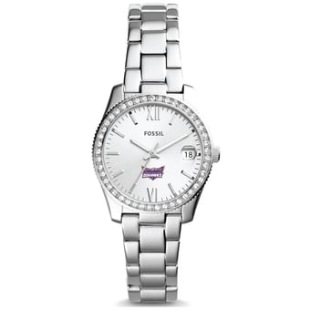 Women's Fossil  Silver Loras College Duhawks Scarlette Mini Three-Hand Date Watch