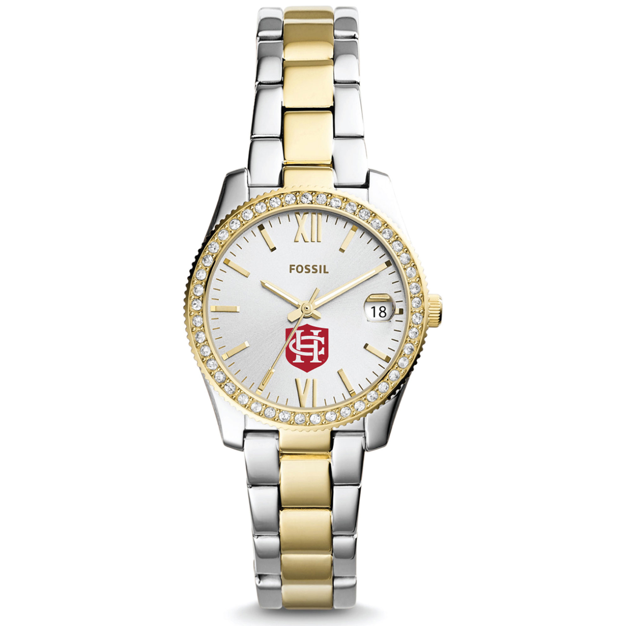 Women's Fossil  Silver/Gold Hanover Panthers Scarlette Mini Two-Tone Stainless Steel Watch