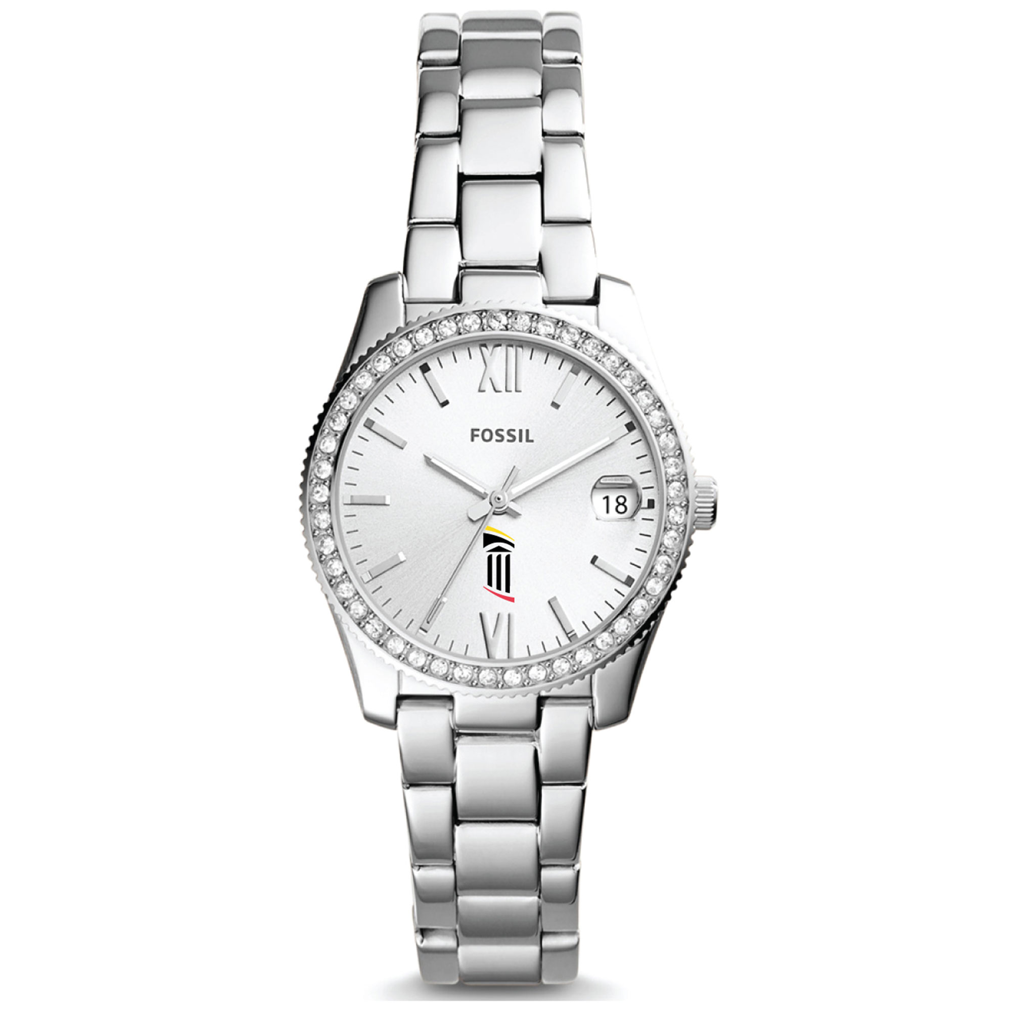 Women's Fossil  Silver University of Maryland Baltimore Scarlette Mini Three-Hand Date Watch