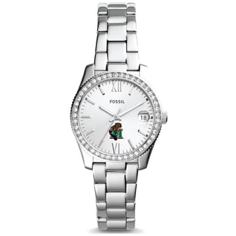 Women's Fossil  Silver Minot State Beavers Scarlette Mini Three-Hand Date Watch