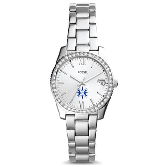 Women's Fossil  Silver Moravian Greyhounds Scarlette Mini Three-Hand Date Watch