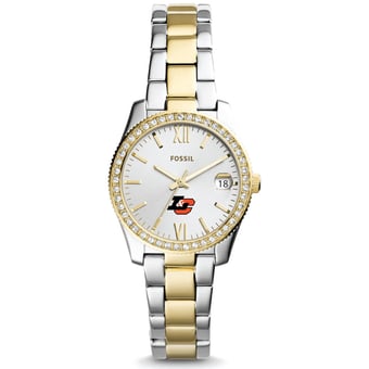 Women's Fossil  Silver/Gold Lewis & Clark College Pioneers Scarlette Mini Two-Tone Stainless Steel Watch