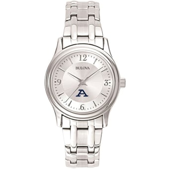 Women's Bulova  Silver Akron Zips Silver-Tone Dial Stainless Steel Quartz Watch