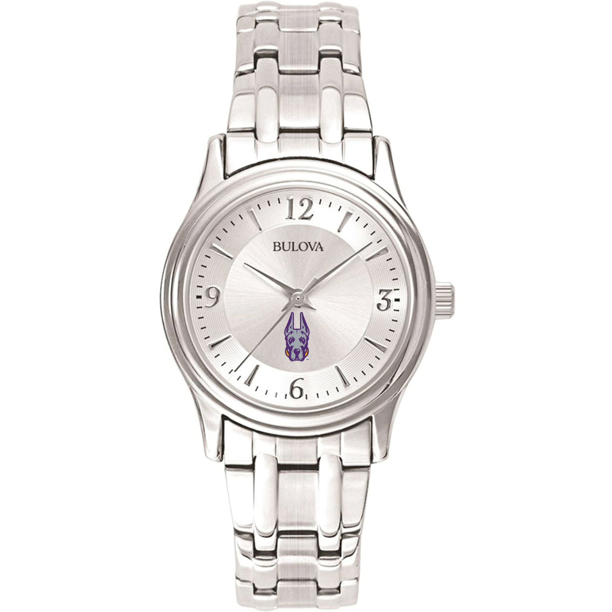 Women's Bulova  Silver UAlbany Great Danes Silver-Tone Dial Stainless Steel Quartz Watch