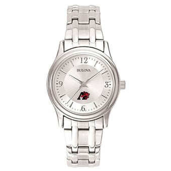 Women's Bulova  Silver Albright Lions Silver-Tone Dial Stainless Steel Quartz Watch