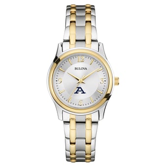 Women's Bulova  Silver/Gold Akron Zips Two-Tone Stainless Steel Watch