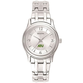 Women's Bulova  Silver Arkansas Tech Wonder Boys Silver-Tone Dial Stainless Steel Quartz Watch
