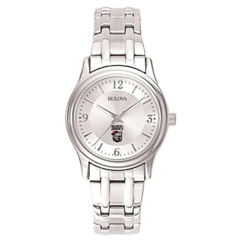 Women's Bulova  Silver Belmont Abbey Crusaders Silver-Tone Dial Stainless Steel Quartz Watch