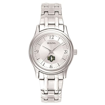 Women's Bulova  Silver Central Oklahoma Bronchos Silver-Tone Dial Stainless Steel Quartz Watch