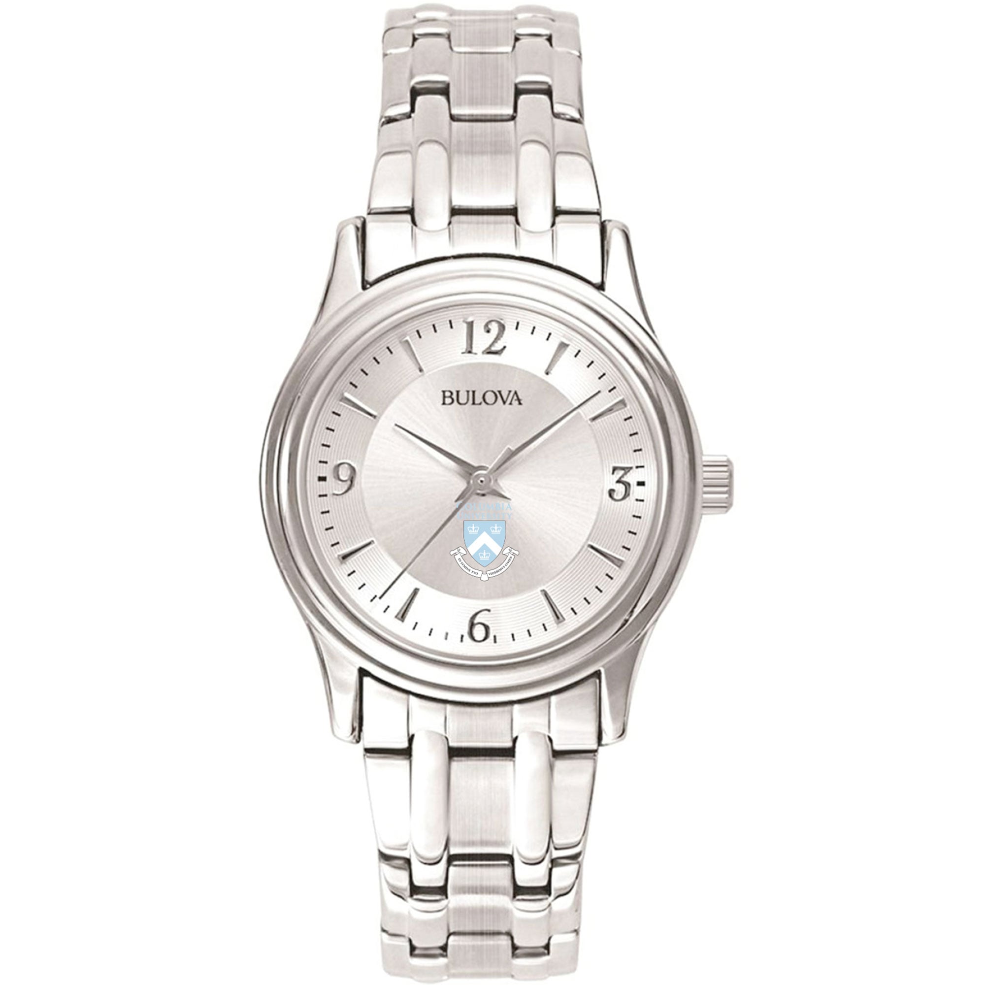 Women's Bulova  Silver Columbia University Silver-Tone Dial Stainless Steel Quartz Watch