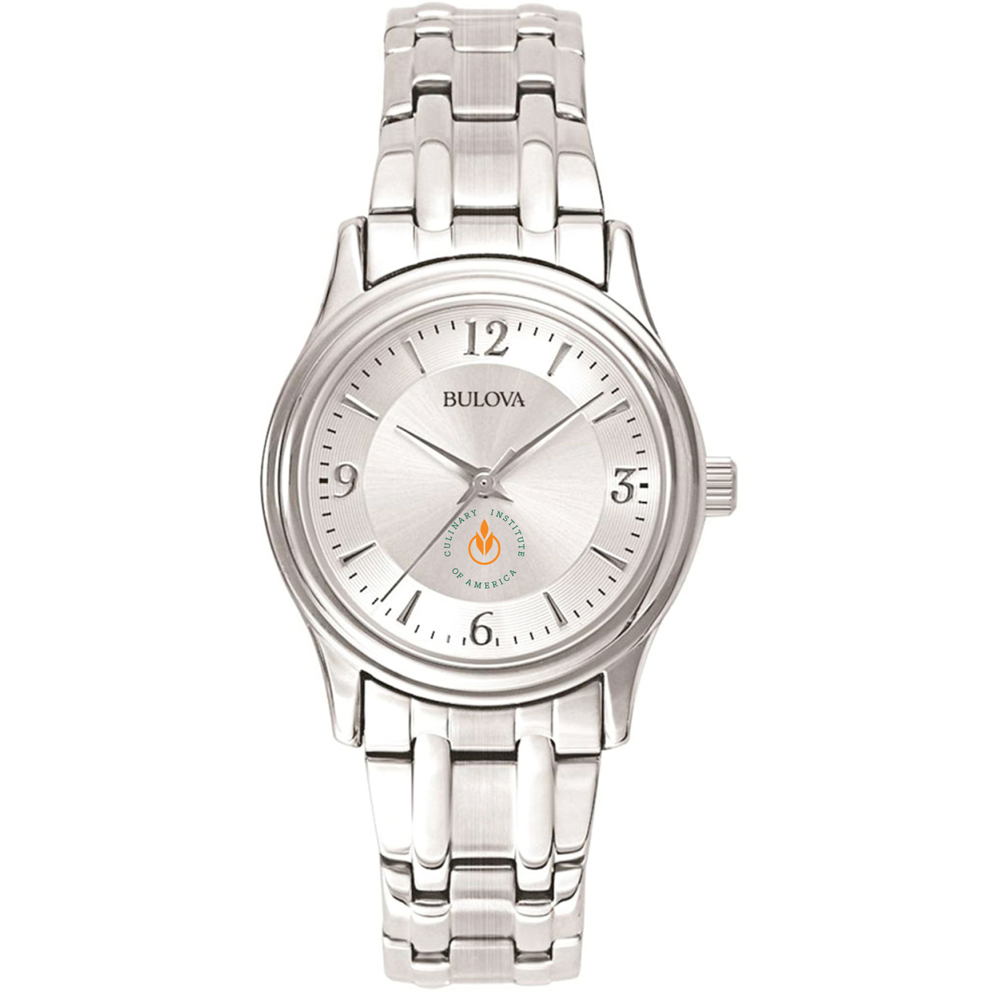 Women's Bulova  Silver Culinary Institute of America Steels Silver-Tone Dial Stainless Steel Quartz Watch