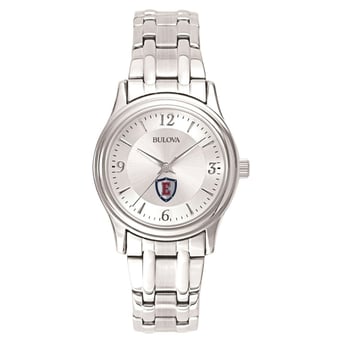 Women's Bulova  Silver Eastern Connecticut State Warriors Silver-Tone Dial Stainless Steel Quartz Watch
