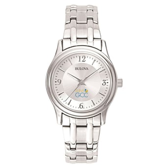 Women's Bulova  Silver SUNY Genesee Community College Silver-Tone Dial Stainless Steel Quartz Watch