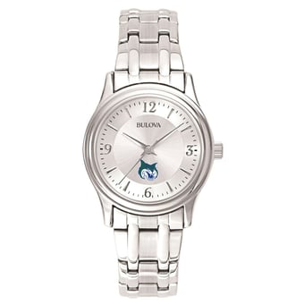 Women's Bulova  Silver Georgia College Bobcats Silver-Tone Dial Stainless Steel Quartz Watch