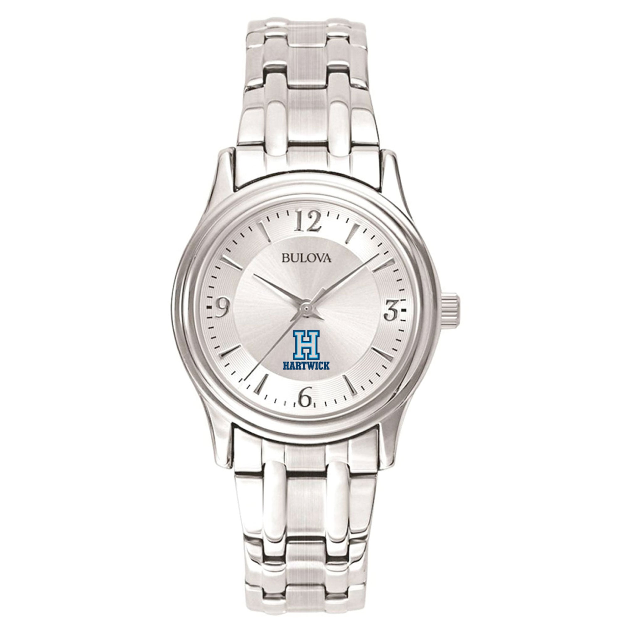 Women's Bulova  Silver Hartwick College Hawks Silver-Tone Dial Stainless Steel Quartz Watch