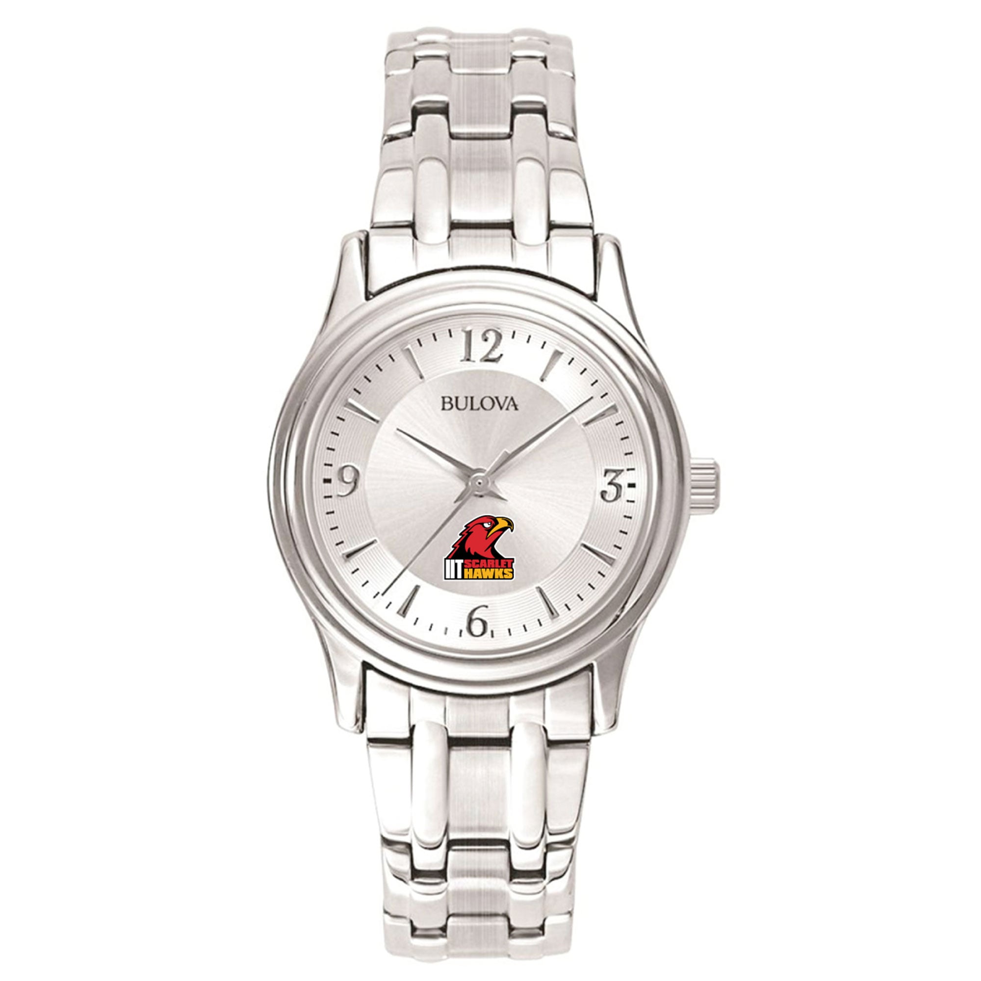 Women's Bulova  Silver Illinois Tech Scarlet Hawks Silver-Tone Dial Stainless Steel Quartz Watch