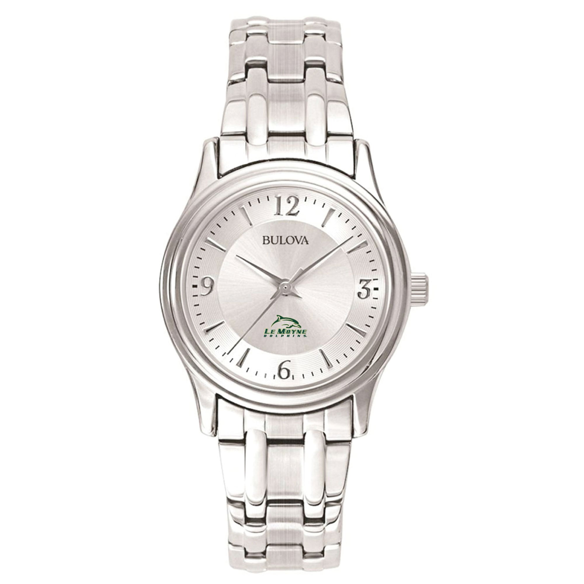 Women's Bulova  Silver Le Moyne Dolphins Silver-Tone Dial Stainless Steel Quartz Watch