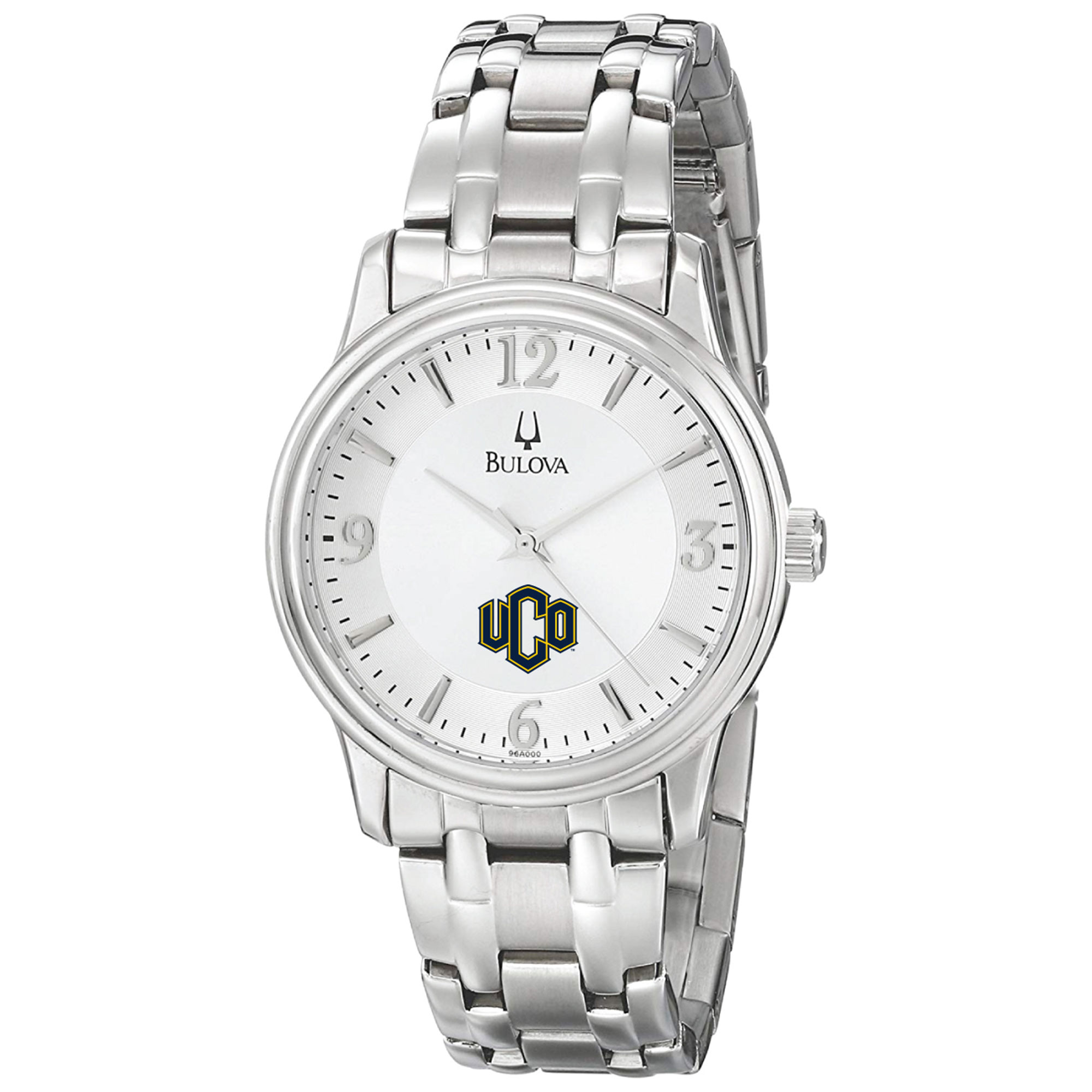 Men's Bulova  Silver Central Oklahoma Bronchos Stainless Steel Quartz Watch