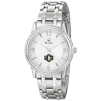 Men's Bulova  Silver Central Oklahoma Bronchos Stainless Steel Quartz Watch