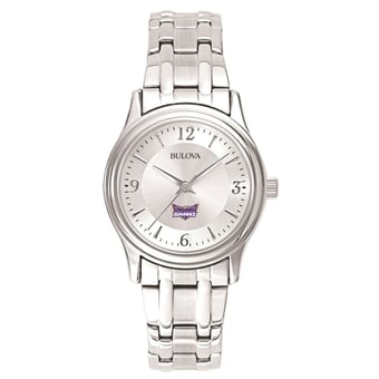 Women's Bulova  Silver Loras College Duhawks Silver-Tone Dial Stainless Steel Quartz Watch