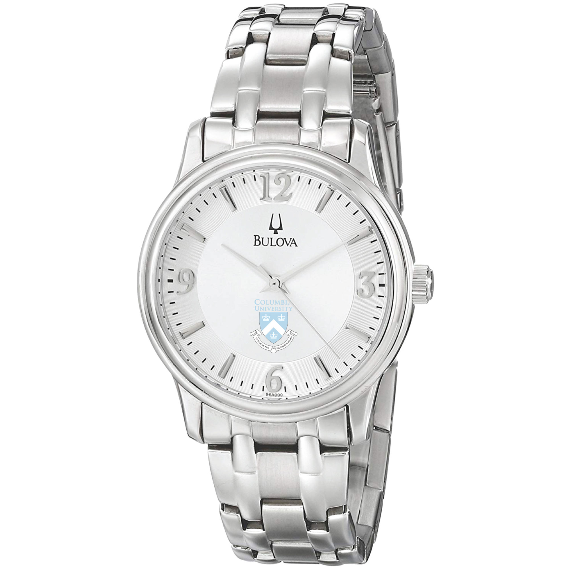 Men's Bulova  Silver Columbia University Stainless Steel Quartz Watch
