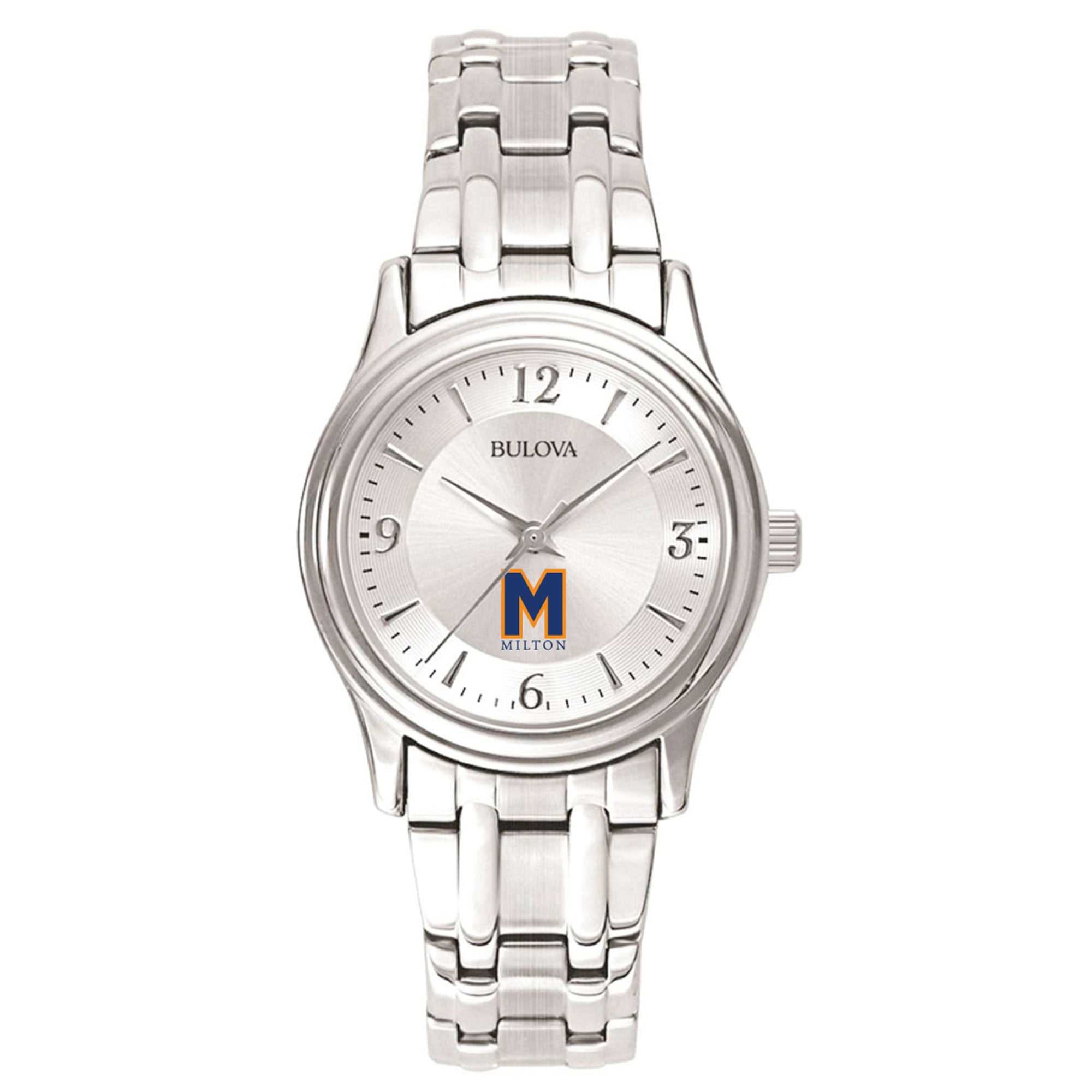 Women's Bulova  Silver Milton Academy Mustangs Silver-Tone Dial Stainless Steel Quartz Watch