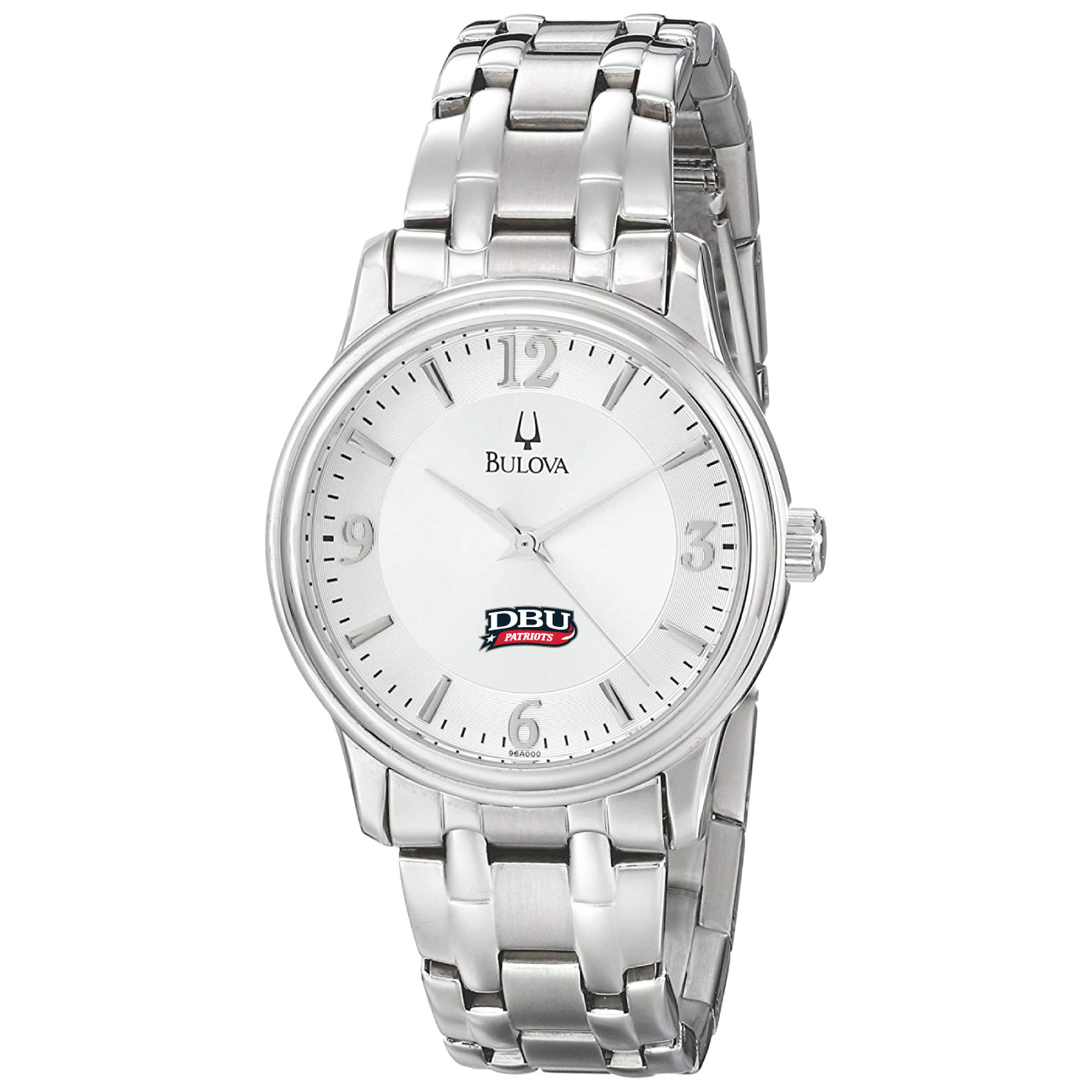 Men's Bulova  Silver Dallas Baptist Patriots Stainless Steel Quartz Watch