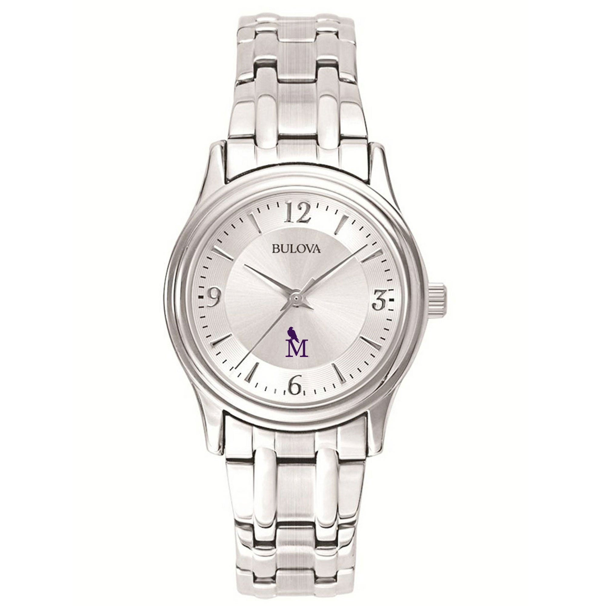 Women's Bulova  Silver Montevallo Falcons Silver-Tone Dial Stainless Steel Quartz Watch