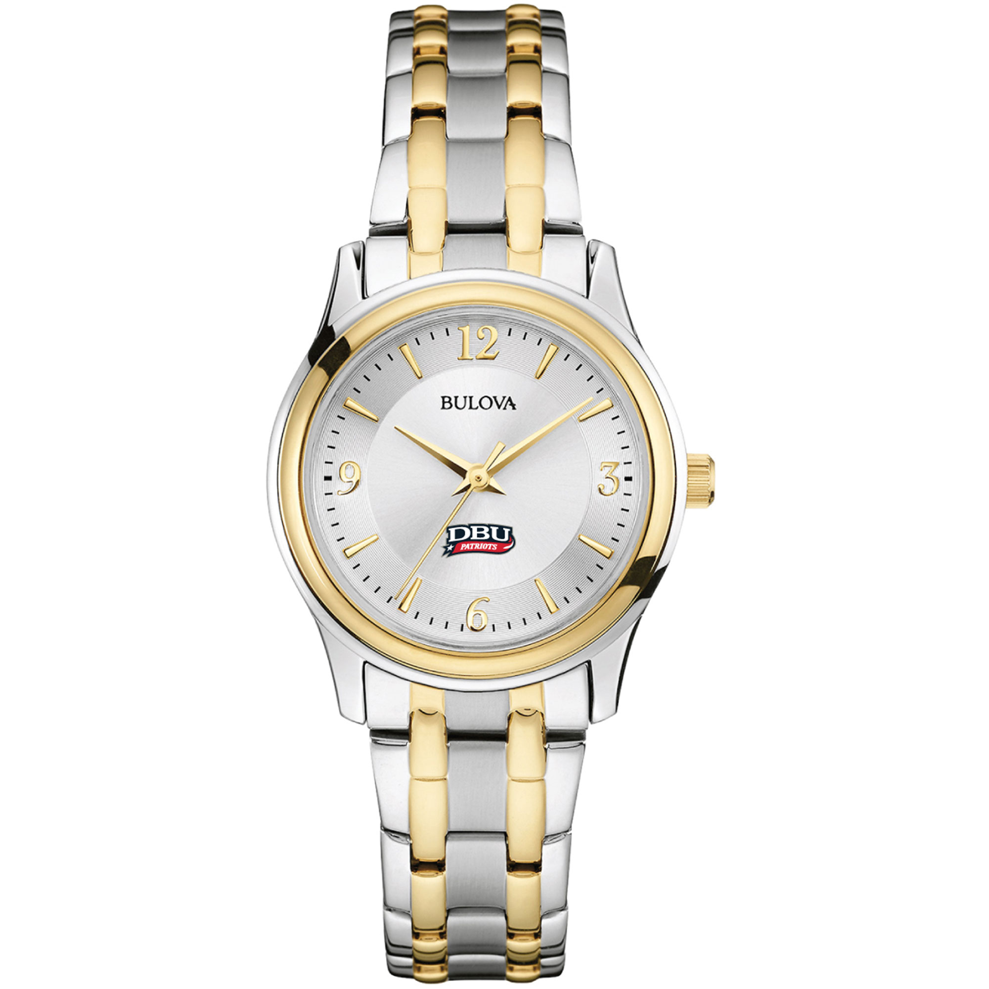 Women's Bulova  Silver/Gold Dallas Baptist Patriots Two-Tone Stainless Steel Watch