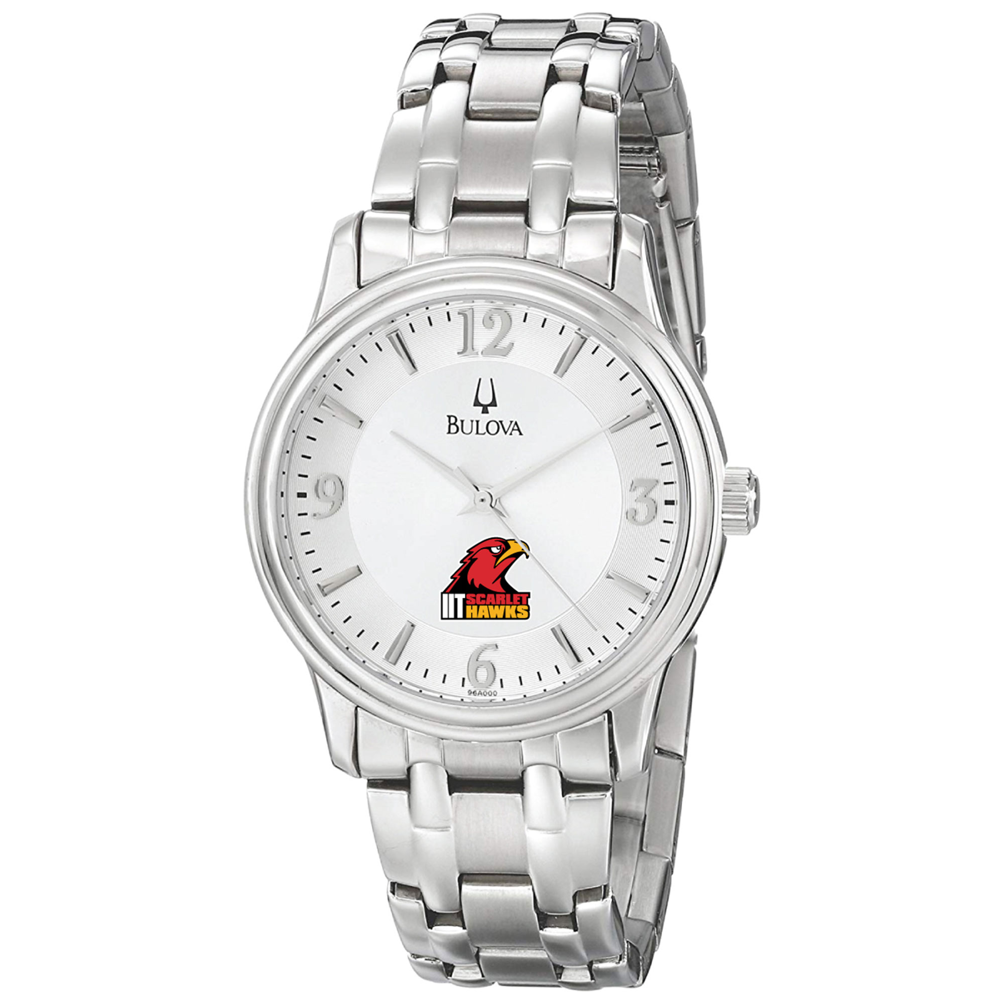Men's Bulova  Silver Illinois Tech Scarlet Hawks Stainless Steel Quartz Watch