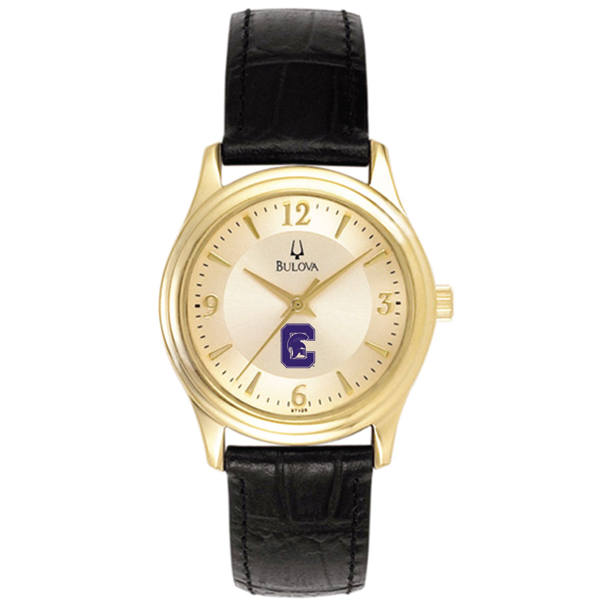 Women's Bulova  Gold/Black Capital University Comets Stainless Steel Watch with Leather Band
