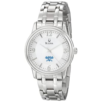 Men's Bulova  Silver Lawrence Technological University Blue Devils Stainless Steel Quartz Watch