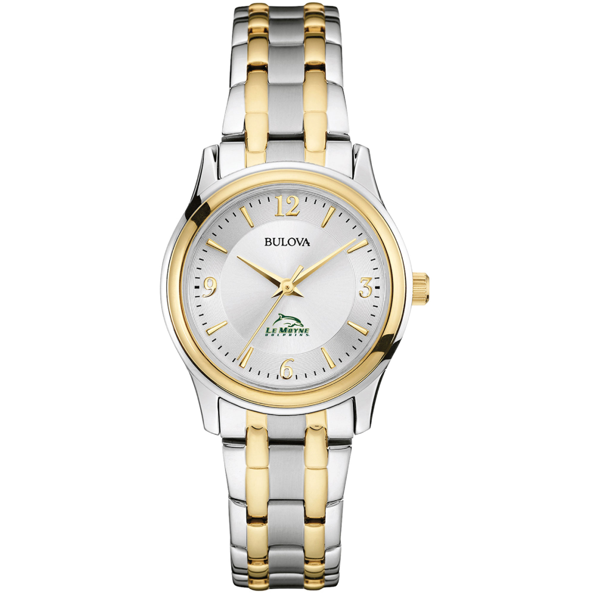 Women's Bulova  Silver/Gold Le Moyne Dolphins Two-Tone Stainless Steel Watch