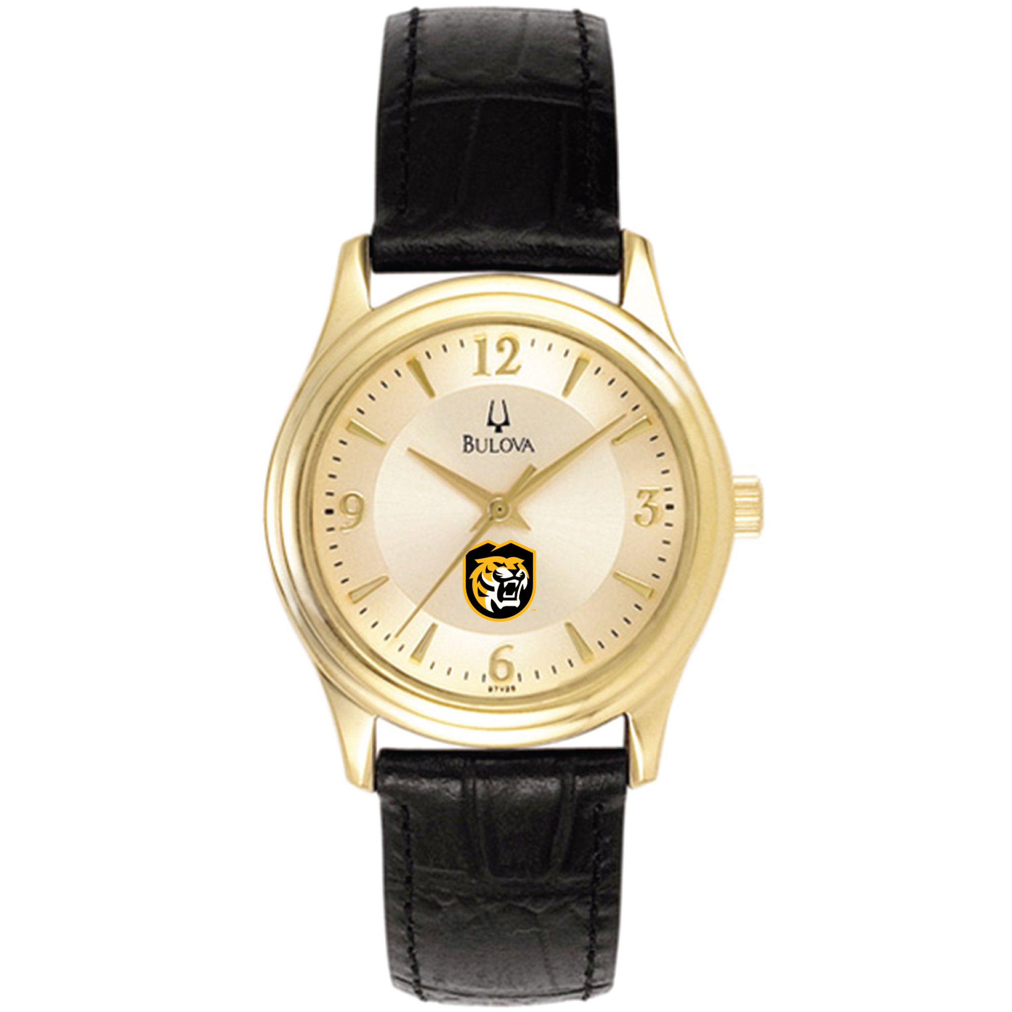 Women's Bulova  Gold/Black Colorado College Tigers Stainless Steel Watch with Leather Band