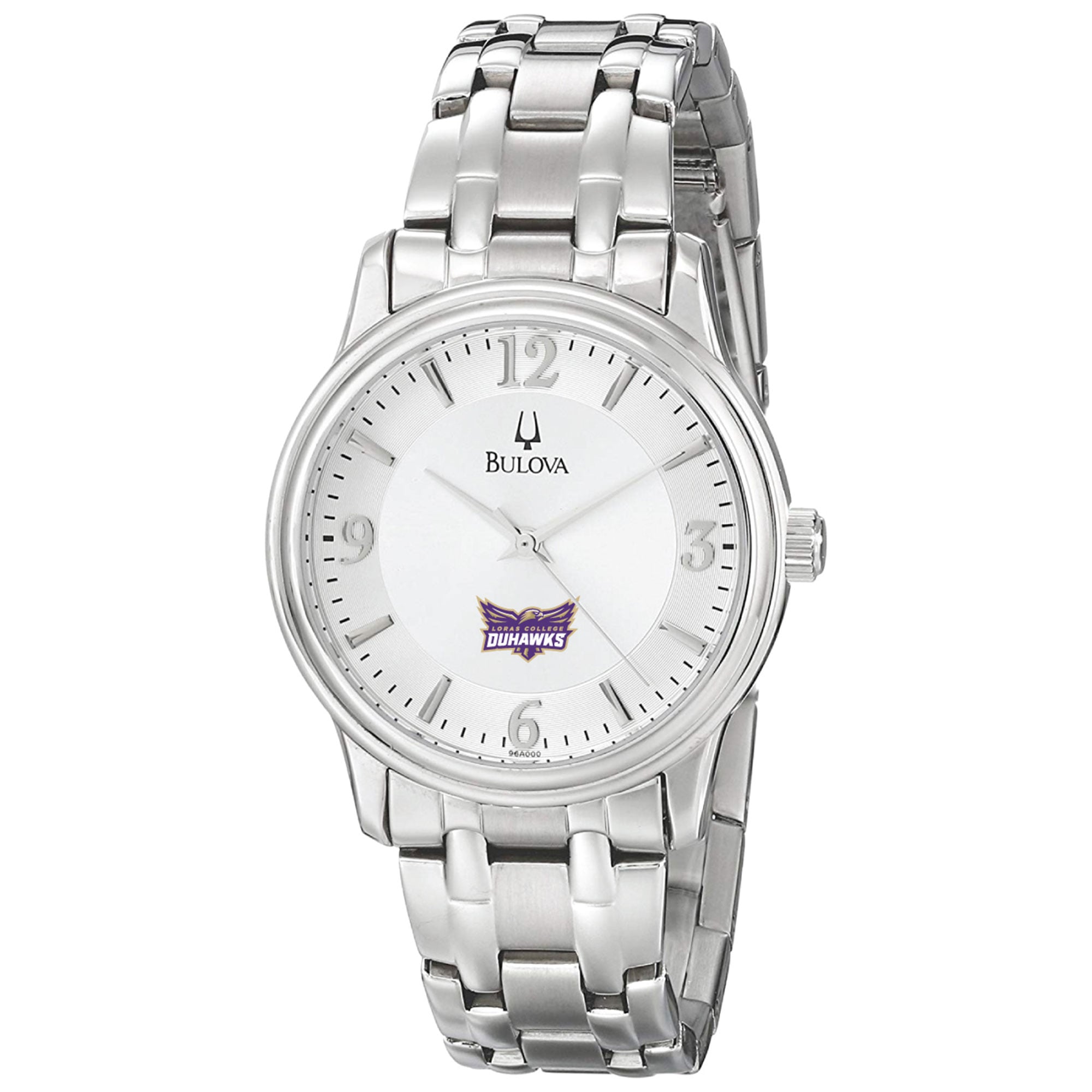 Men's Bulova  Silver Loras College Duhawks Stainless Steel Quartz Watch