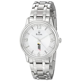 Men's Bulova  Silver University of Maryland Baltimore Stainless Steel Quartz Watch