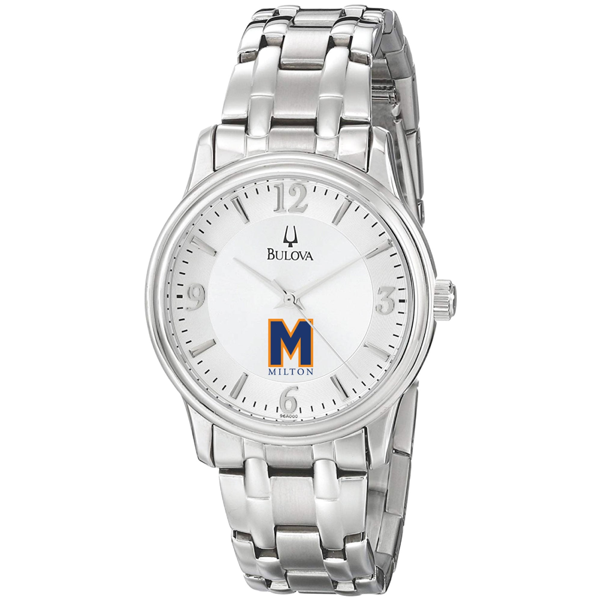 Men's Bulova  Silver Milton Academy Mustangs Stainless Steel Quartz Watch